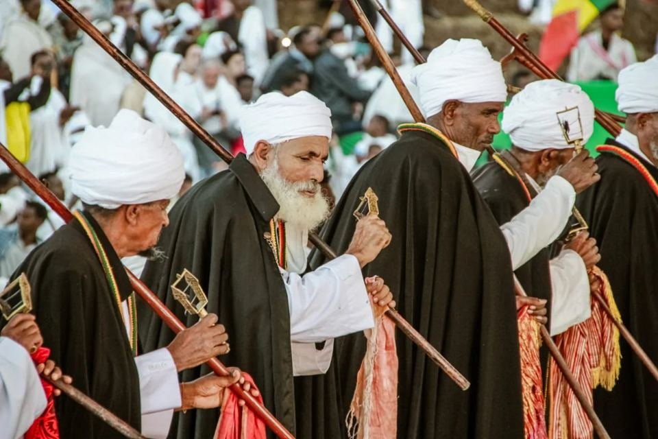 Orthodox priests during Timkat celebrations